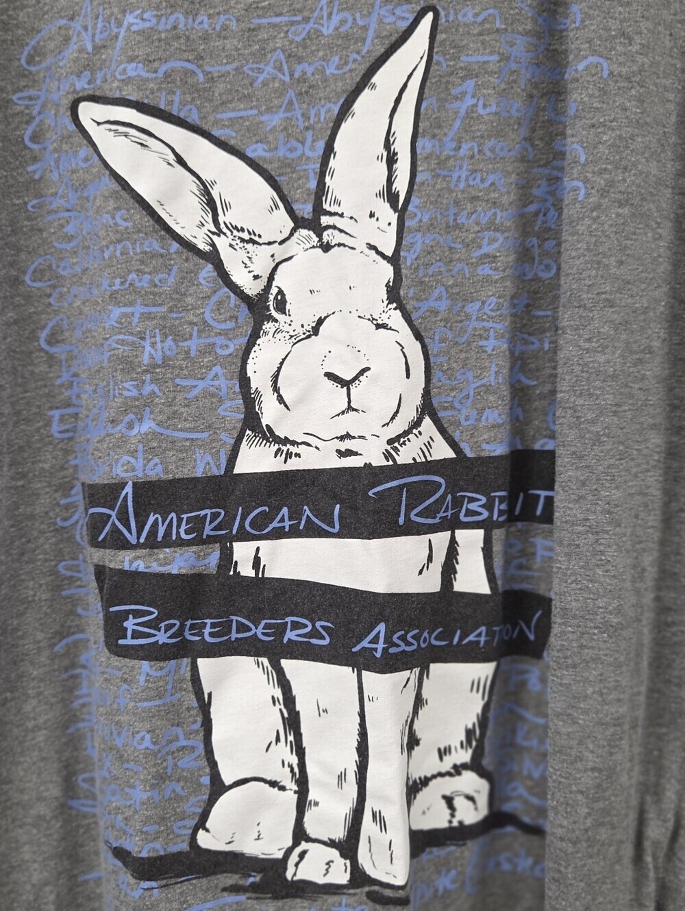 Arba Graphic Rabbit Tee with Blue & White Print Xxl